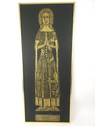 34' Tall Vintage English Brass Rubbing Framed