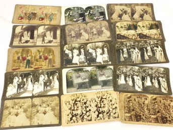 Mixed Lot Of 12 Antique Stereoscope Viewer Cards