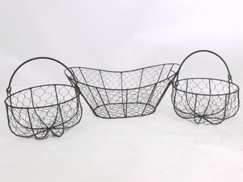 Lot Of 3 Wire Baskets