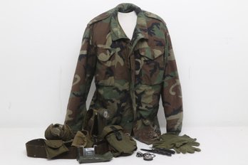 Vintage Military Jacket With Tool Belt