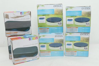 Assorted Lot Of Mixed Size Intex Pool Covers