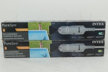 2 Intex PureSpa Accessories Rechargeable Handheld Vacuums For Pools Or Spas (94' Telescoping Pole)