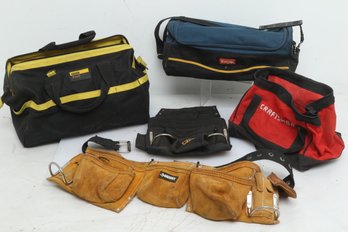 Mixed Lot Of Tool Bags & Belts: Craftsmen, AWP, Ryobi