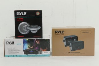 Pyle PDA6BU Bluetooth Stereo Amplifier Receiver And Speaker Lot