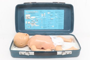 Vintage Laerdal Medical Training CPR Resusci Baby Infant Manikin Hard Case