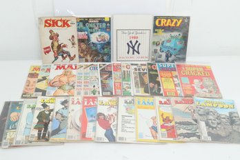 Mixed Grouping Of Vintage National Lampoon, Mad & Cracked Magazine Publications