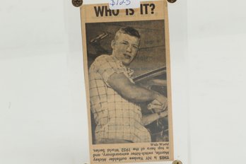 1953 MICKEY MANTLE NEWS PAPER CUT FEATURED IN THE WHO IS IT? SPORTS SECTION NEW YORK YANKEES