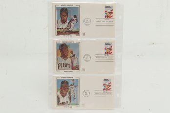 1984 FIRST DAY ISSUE ROBERTO CLEMENTE CACHET ENVELOPE SET LOT 6 DIFFERENT PIRATES