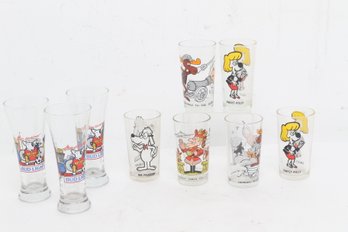 6 Vintage Bullwinkle Glasses With 3 Spuds Macenzie Budlight Advertising Glasses