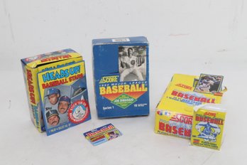 Lot Of 1990 Score Wax Box Missing A Few Pack 1992 Score Wax Box Missing A Few Packs Headsup Baseball Stars Mis