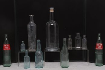 Grouping Of (Mostly) Clear Vintage Bottles