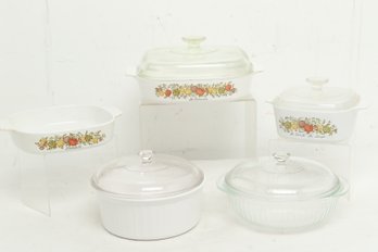 Mixed Vintage Corning-Ware Baking Dishes W/Lids