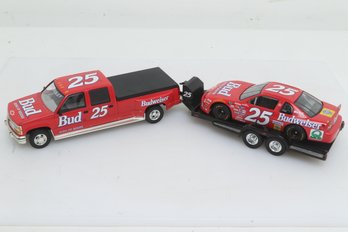 Nascar #25 Budweiser Car, Trailer, & Chevy Crew Cab Dually ~ Limited Edition 5,000 (1:25 Scale)