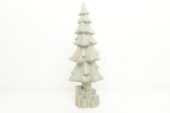 Pier 1 Tall Ceramic, Gold Painted Christmas/Winter Tree Decor