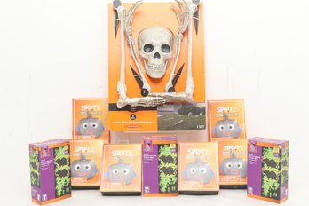 Grouping Of New Halloween Decorations: Skeleton Groundbreaker (Indoor/Outdoor) & Pumpkin Craft & More