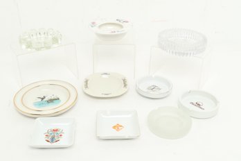 Grouping Of Vintage Ashtrays (Some Travel)