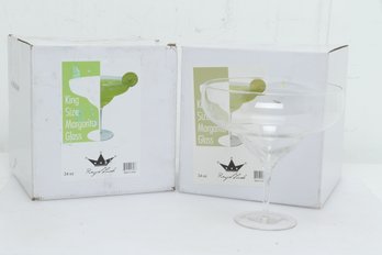 (2) Royal Lush King Size Margarita Glasses (34oz).