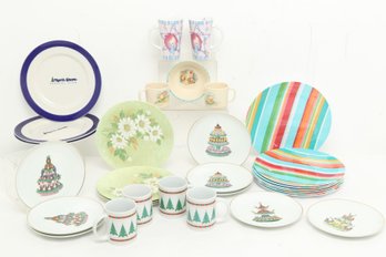 Large Grouping Of Miscellaneous Dishes & Mugs (some Plastic/Outdoor Dishes)