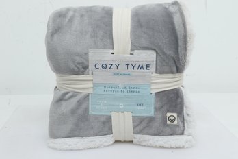 Cozy Tyme Microplush Throw, Reverse To Sherpa  In Gray (50' X 60')