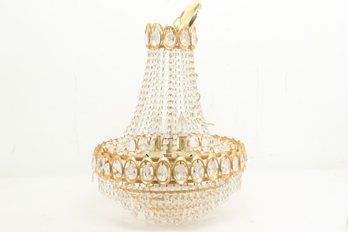 Brass Colored Beaded Chandelier