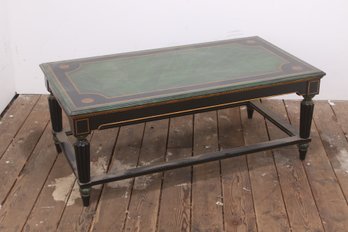 Nininger & Co. Rectangle  Green And Black Coffee Table  With Gold Accents