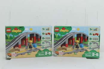 2 Lego Duplo Train Bridge And Tracks (10872) BRAND NEW