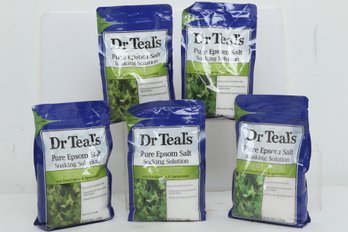 5 Bags Of Dr. Teal's Pure Epsom Salt Soaking Solution 'relax & Relief' Eucalyptus & Spearmint (3lbs.)