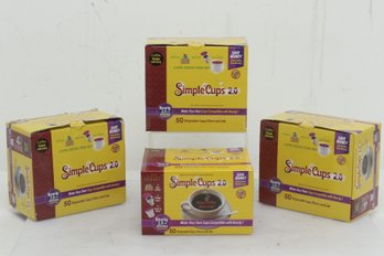 4 Boxes Of Simple Cups 2.0 Disposable K-Cups Filters & Lids (50/Box)