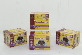 4 Boxes Of Simple Cups 2.0 Disposable K-Cups, Filters & Lids
