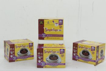 4 Boxes Of Simple Cups 2.0 Disposable K-Cups, Filters & Lids