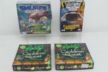 4 New Board Games: 2 Cauldron Quest, Smurfs & Escape Room VR Game