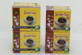 4 Boxes Of Simple Cups Disposable K-Cups, Filters & Lids