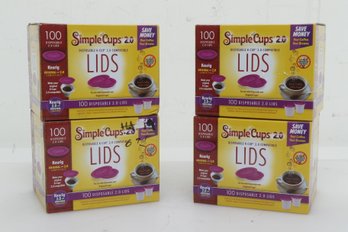 4 Boxes Of Simple Cups 2.0 Disposable Lids