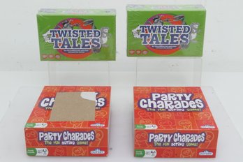 4 Board/Party Games: 2 Twisted Tales (Sealed) & 2 Party Charades