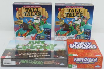 4 Board Games: 2 Tall Tales, Ant Colony & Party Charades