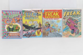 6 Underground Comics - Fabulous Furry Freak Brothers #6,#7,#8,#9,#11,#12 & Fat Freddys Cat Omnibus