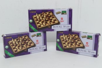 3 New Negiel Royal 30cm Szachy Chess Sets