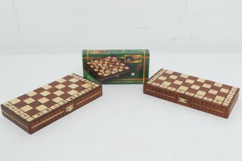 New Negiel Magnetic Mini Chess Set & 2 Royal 30cm Szachy