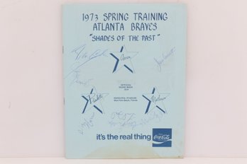 1973 ATLANTA BRAVES SPRING TRAINING PROGRAM SIGNED 7X RICO CARTY & Others