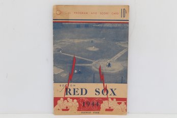 1944 BOSTON RED SOX PROGRAM & SCORE CARD UNSCORED Original KRF