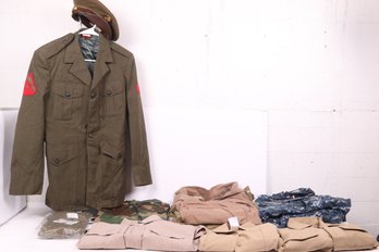 Large Group Of Vintage Military Clothes See Pictures For Details