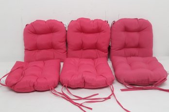 (6) Pink Seat Cushions (Cotton/Polyester)