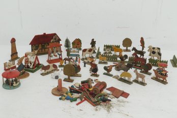 Box Of Vintage Possible German Wood Toys