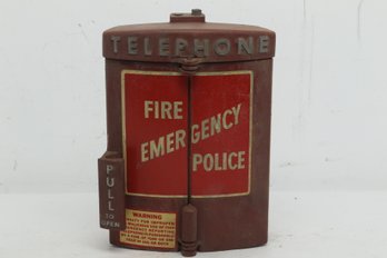 Vintage  Emergency Telephone  Police  Fire Department Call Box