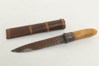 Late 1800 Early 1900 Hand Made Knife & Wood Sheath