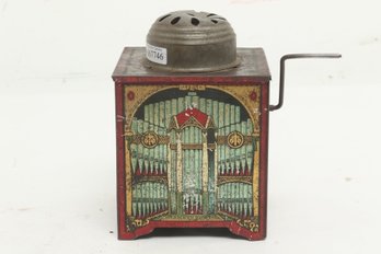 Circa Late 1800-1900 German Tin Lithograph Wind Organ