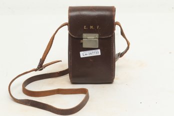 Early 1900's Leather Camer Case With Strap Fits Most Kodak 'Pocket Size' Folding Cameras