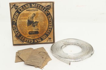 Early 1900's John Crane Metallic Universal Pan Gasket Strip Mint In Original Box