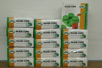 15 'Little Sprout' Glass Cups Baby Food Storage (Microwave & Dishwasher Safe)