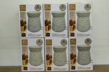 6 (New In Box) D'Eco 'Scroll' Electric Wax & Oil Warmer (Flame Free)